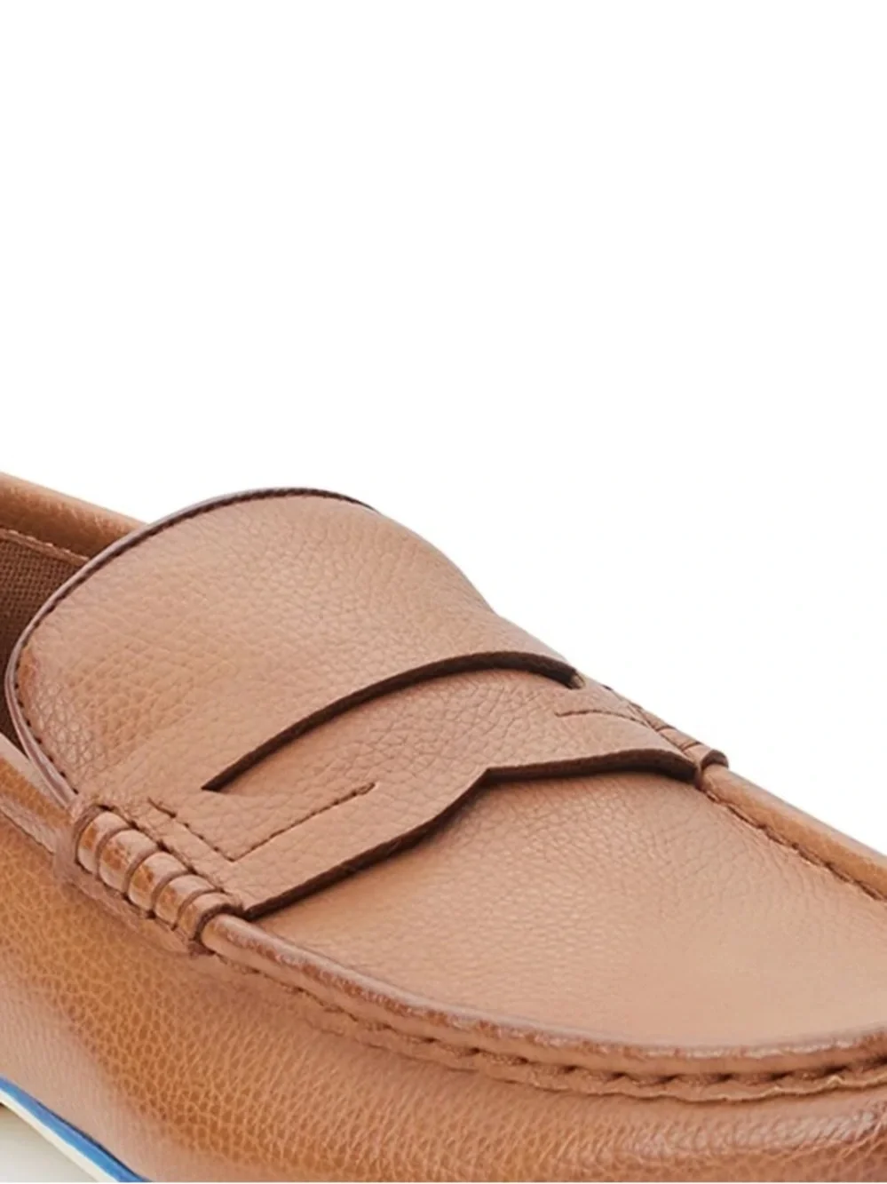 Men's Tan Leather Penny Loafer Slip-On - Picture 3 of 8